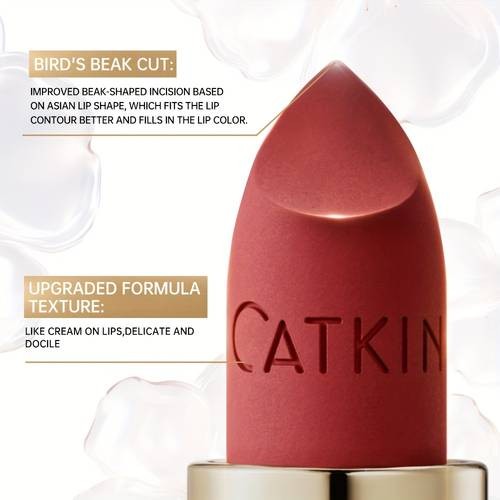 CATKIN Ice Blossom Matte Lipstick – Deep Red Elegance That Lasts All Day