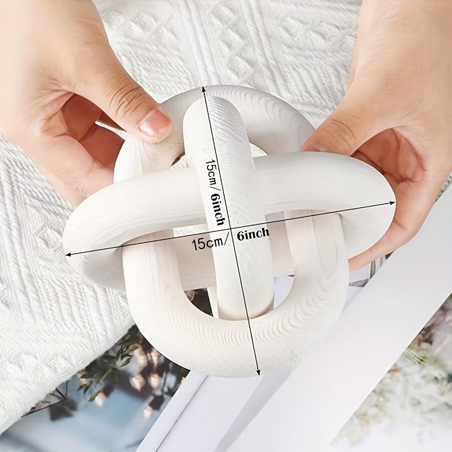 YUMIPLUS Hand-Carved Wooden Chain Sculpture – Modern Farmhouse & Boho Rustic Decor for Indoor & Outdoor Spaces