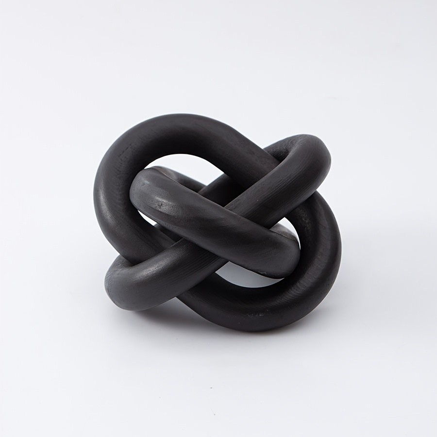 YUMIPLUS Hand-Carved Wooden Chain Sculpture – Modern Farmhouse & Boho Rustic Decor for Indoor & Outdoor Spaces