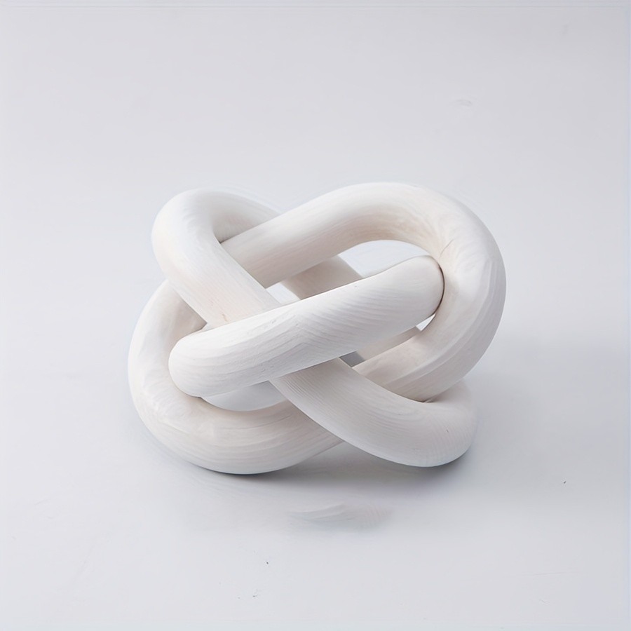 YUMIPLUS Hand-Carved Wooden Chain Sculpture – Modern Farmhouse & Boho Rustic Decor for Indoor & Outdoor Spaces