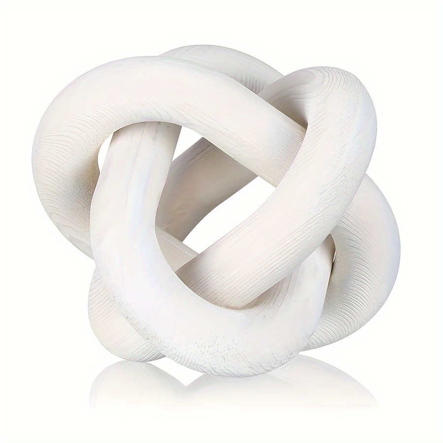 YUMIPLUS Hand-Carved Wooden Chain Sculpture – Modern Farmhouse & Boho Rustic Decor for Indoor & Outdoor Spaces