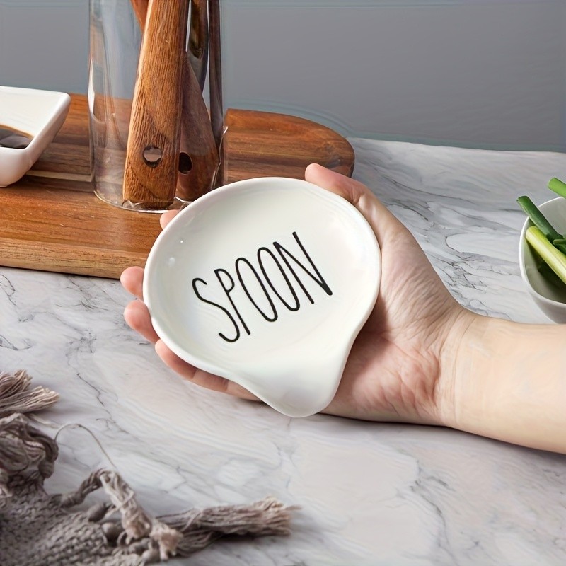 YUMIPLUS Ceramic Spoon Rest – 10.92cm Round Minimalist Spoon Holder for Kitchen, Home & Outdoor Use