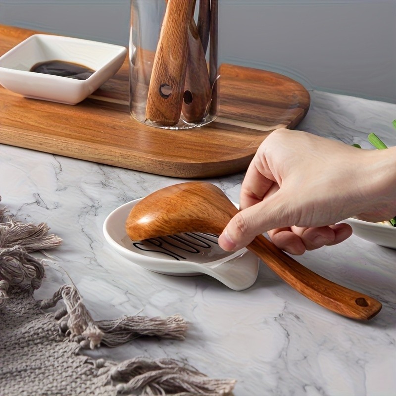 YUMIPLUS Ceramic Spoon Rest – 10.92cm Round Minimalist Spoon Holder for Kitchen, Home & Outdoor Use