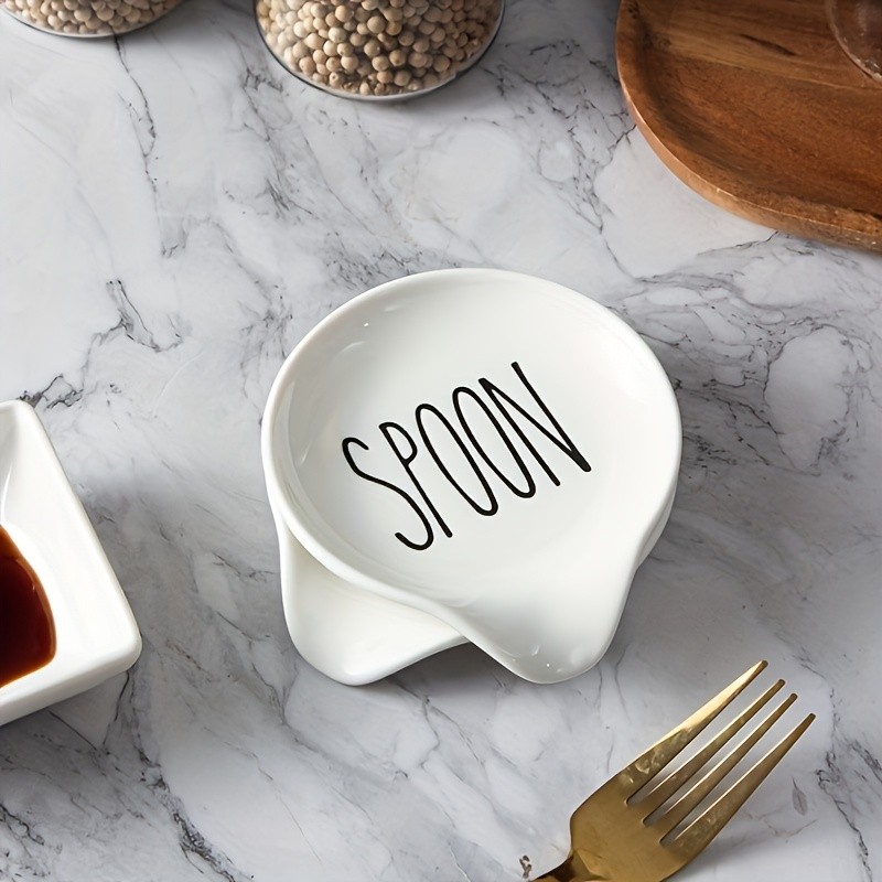 YUMIPLUS Ceramic Spoon Rest – 10.92cm Round Minimalist Spoon Holder for Kitchen, Home & Outdoor Use