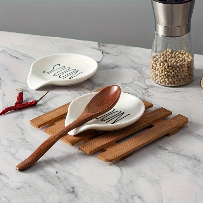 YUMIPLUS Ceramic Spoon Rest – 10.92cm Round Minimalist Spoon Holder for Kitchen, Home & Outdoor Use