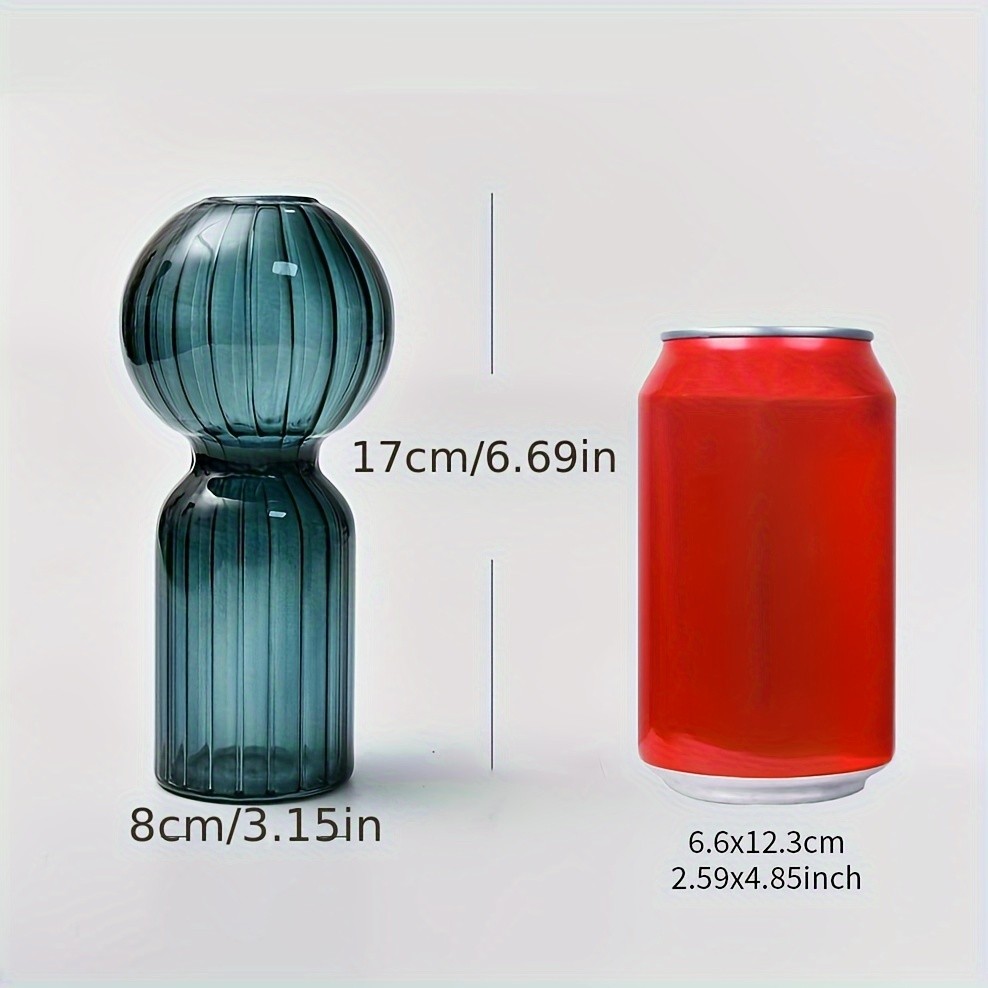 YUMIPLUS Streak Glass Hydroponic Vase – Decorative Flower & Plant Pot for Home, Windows, Parties & Events