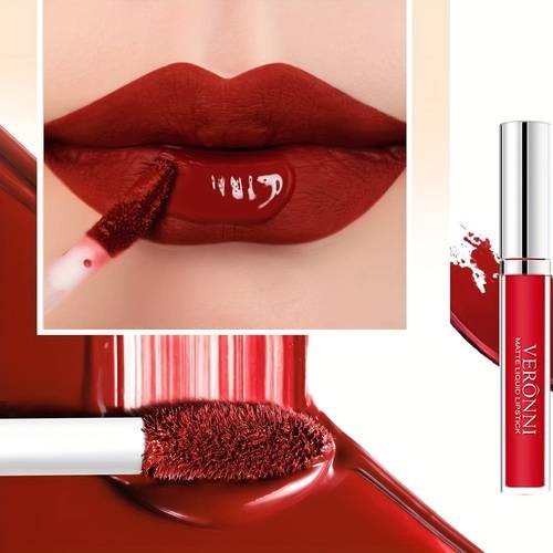 VERONNI 12 Set of Lip Glaze Lipstick – Non-Fading Matte Colour for Every Mood