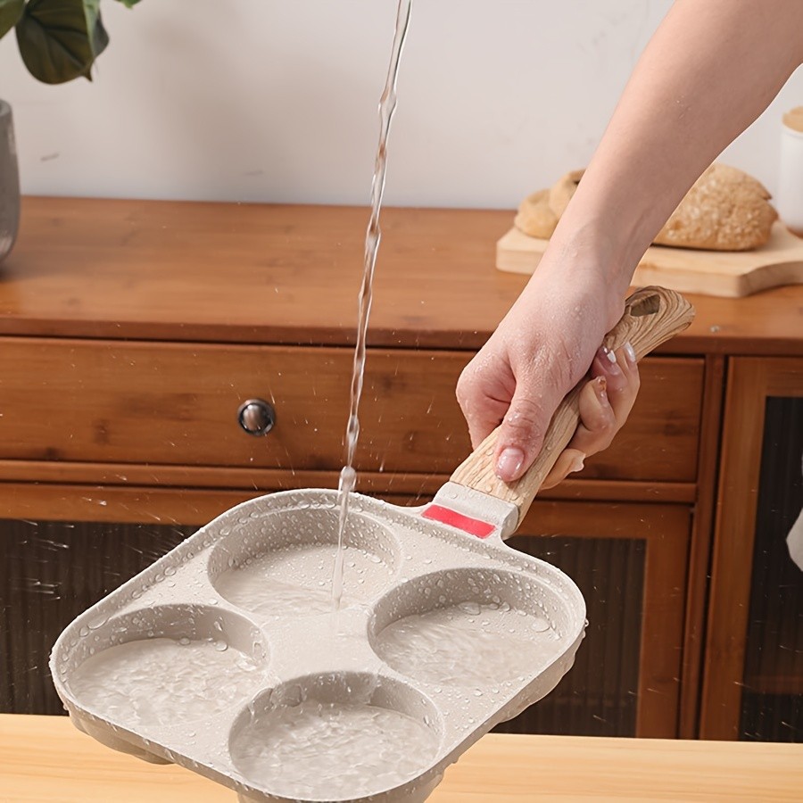 YUMIPLUS 4-Cup Non-Stick Maifan Stone Egg Frying Pan with Lid – Aluminum Breakfast Pan for Eggs, Pancakes & Tortillas