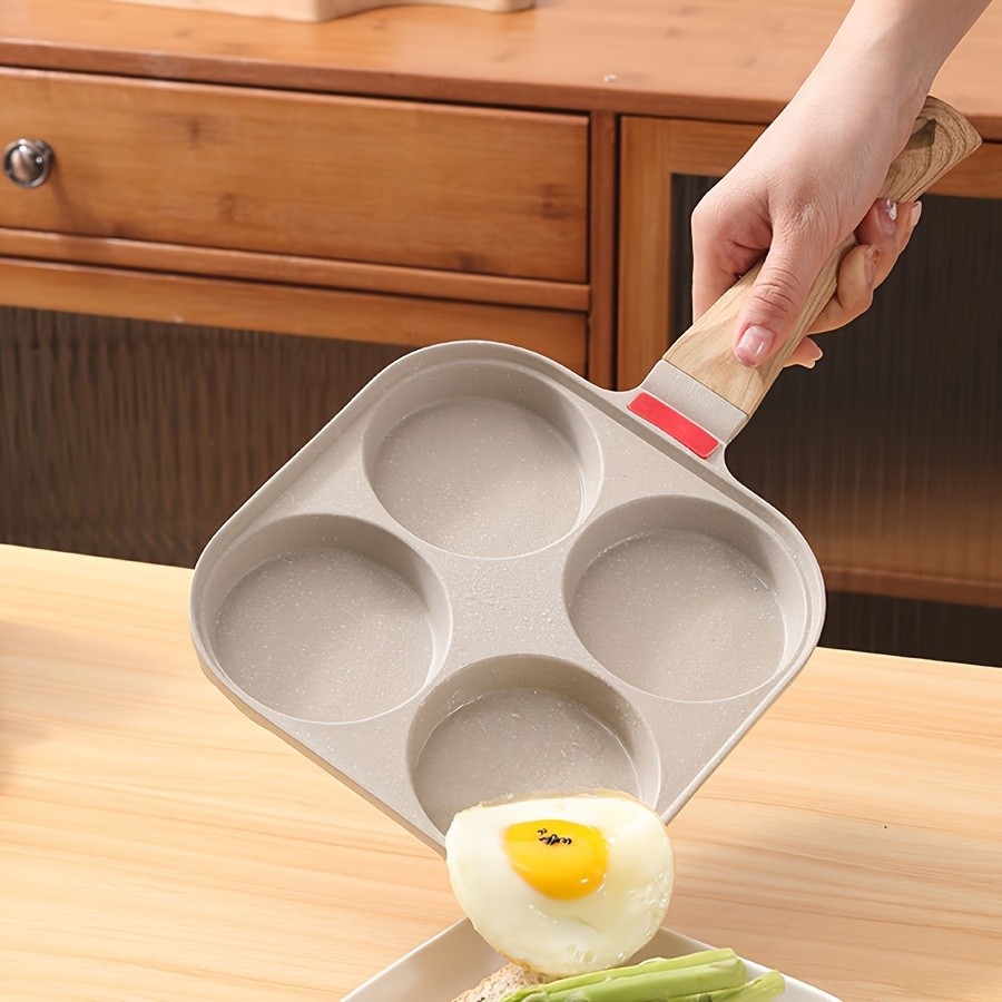 YUMIPLUS 4-Cup Non-Stick Maifan Stone Egg Frying Pan with Lid – Aluminum Breakfast Pan for Eggs, Pancakes & Tortillas