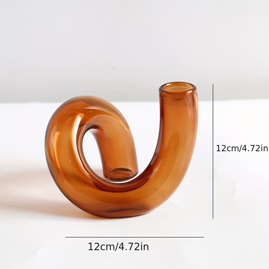 YUMIPLUS Modern Creative Irregular Shaped Glass Vase – Transparent Nordic Pedestal Centerpiece for Dining & Living Room Décor