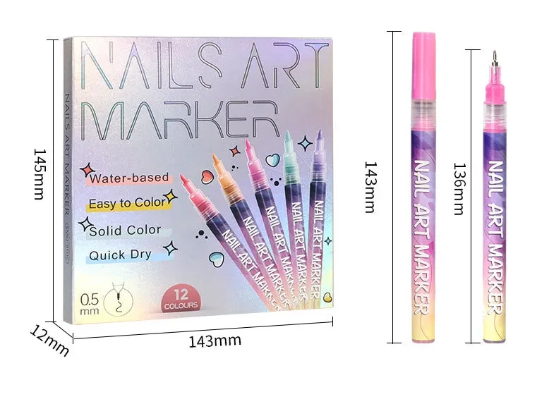 12 Colors Nail Art Pens Set🎨💅