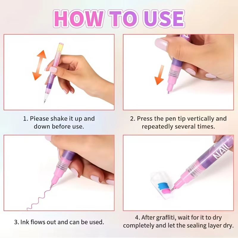 12 Colors Nail Art Pens Set🎨💅