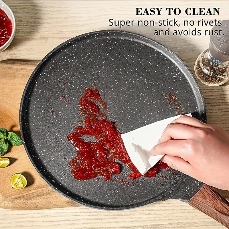 YUMIPLUS 10-Inch Nonstick Crepe Pan – Swiss Granite Coated Dosa & Pancake Skillet