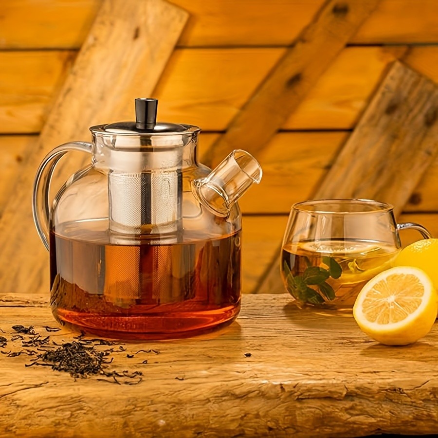 YUMIPLUS 1500ml Glass Teapot with Infuser – Stovetop-Safe Premium Tea Brewing Pot