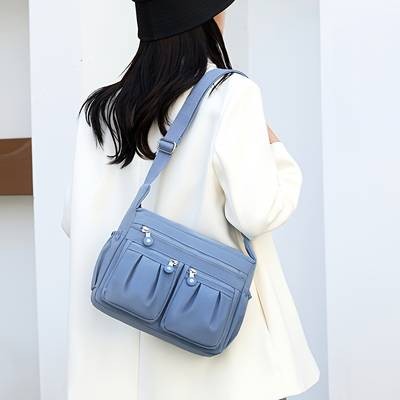 OGEHUAFEE Casual Nylon Shoulder Bag for Women – Lightweight Multi-Pocket Crossbody for Travel & Shopping