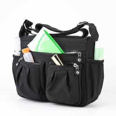 OGEHUAFEE Casual Nylon Shoulder Bag for Women – Lightweight Multi-Pocket Crossbody for Travel & Shopping