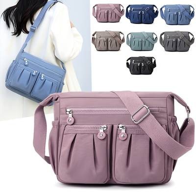 OGEHUAFEE Casual Nylon Shoulder Bag for Women – Lightweight Multi-Pocket Crossbody for Travel & Shopping