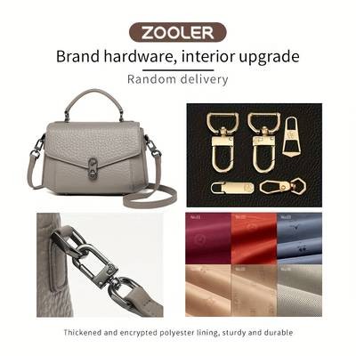 Vintage Genuine Leather Handbag – Small Turn-Lock Crossbody/Clutch with Adjustable Strap