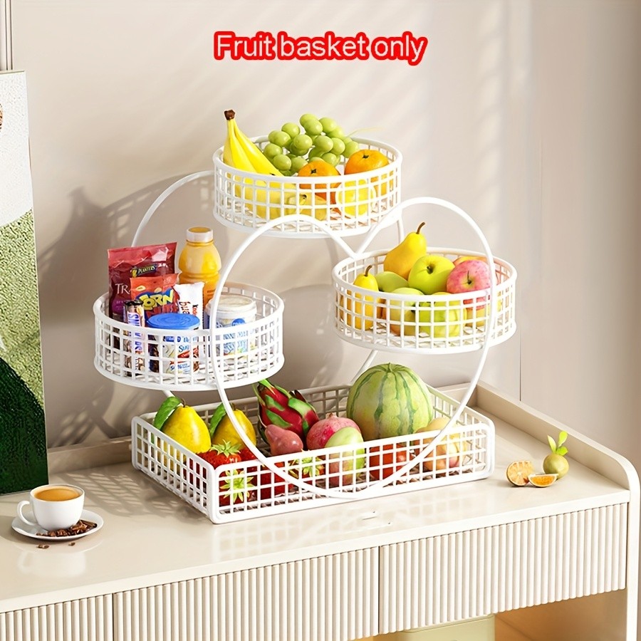 YUMIPLUS Heart-Shaped 3-Tier Fruit Basket – Elegant Countertop Display for Snacks, Fruits & Events