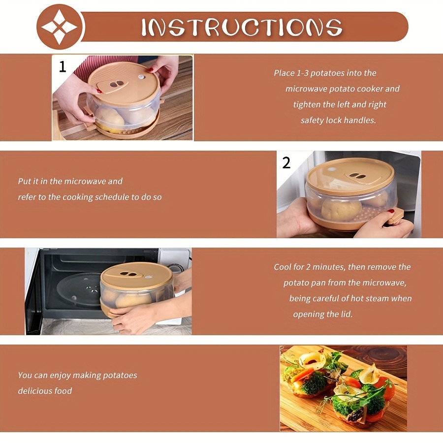 YUMIPLUS Microwave Potato & Bacon Baking Box – Compact Home Baking Helper Tool