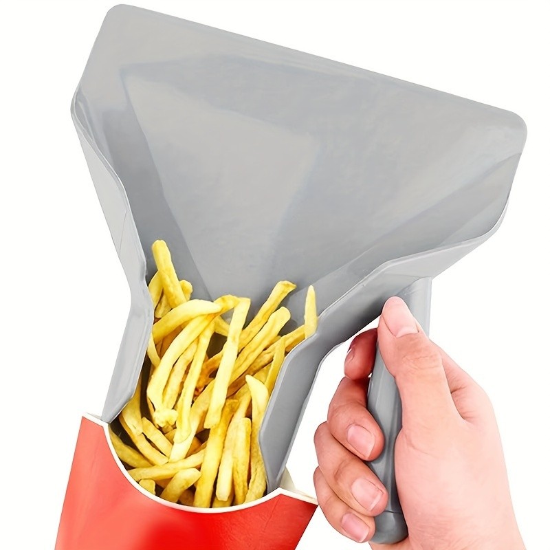 YUMIPLUS Durable Plastic French Fry & Popcorn Server – Easy-Grip Snack Scoop for Home & Restaurant Use