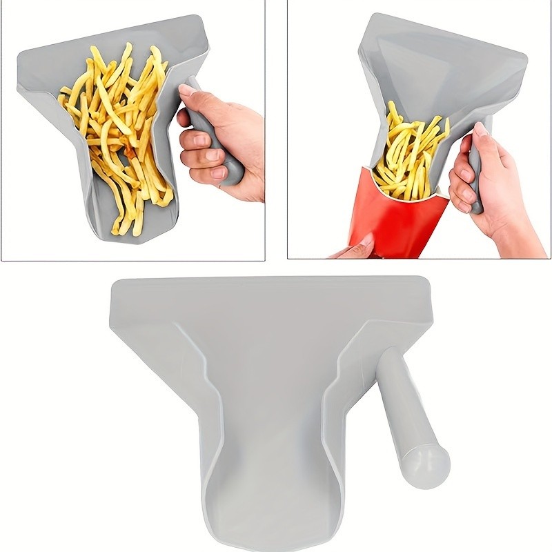 YUMIPLUS Durable Plastic French Fry & Popcorn Server – Easy-Grip Snack Scoop for Home & Restaurant Use