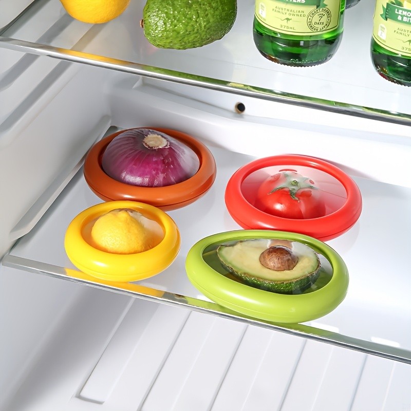 YUMIPLUS Silicone Vegetable Storage Set (4pcs) – Reusable Freshness Keepers for Avocado, Onion, Tomato & Lemon