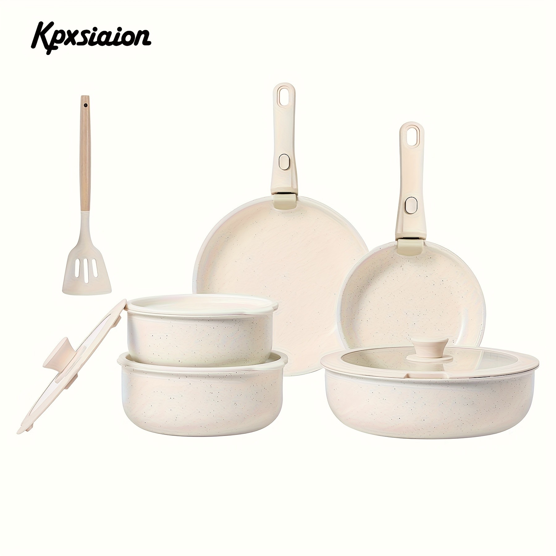 KPXSIAION Cookware Set with Detachable Handle – Modern Induction Nonstick Pots & Pans for Home, RV & Everyday Cooking