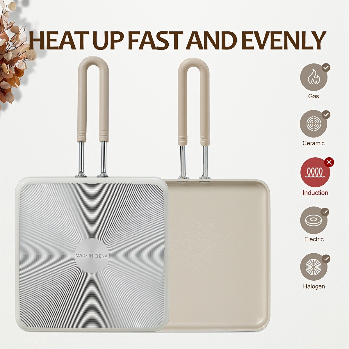 KPXSIAION Mini 6-Inch Square Griddle Pan – PFAS/PFOA-Free Nonstick Pan for Pancakes, Searing & Baking