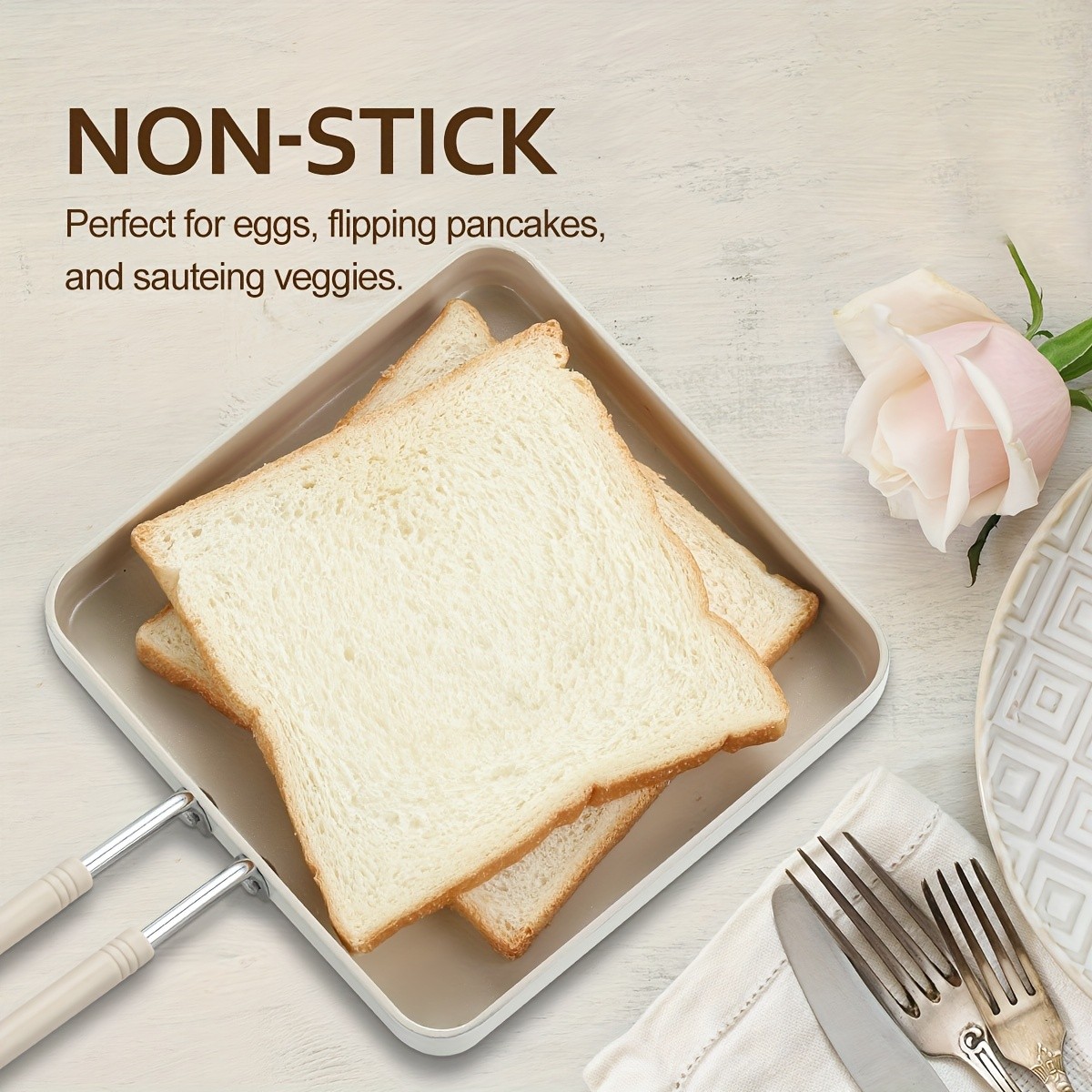 KPXSIAION Mini 6-Inch Square Griddle Pan – PFAS/PFOA-Free Nonstick Pan for Pancakes, Searing & Baking