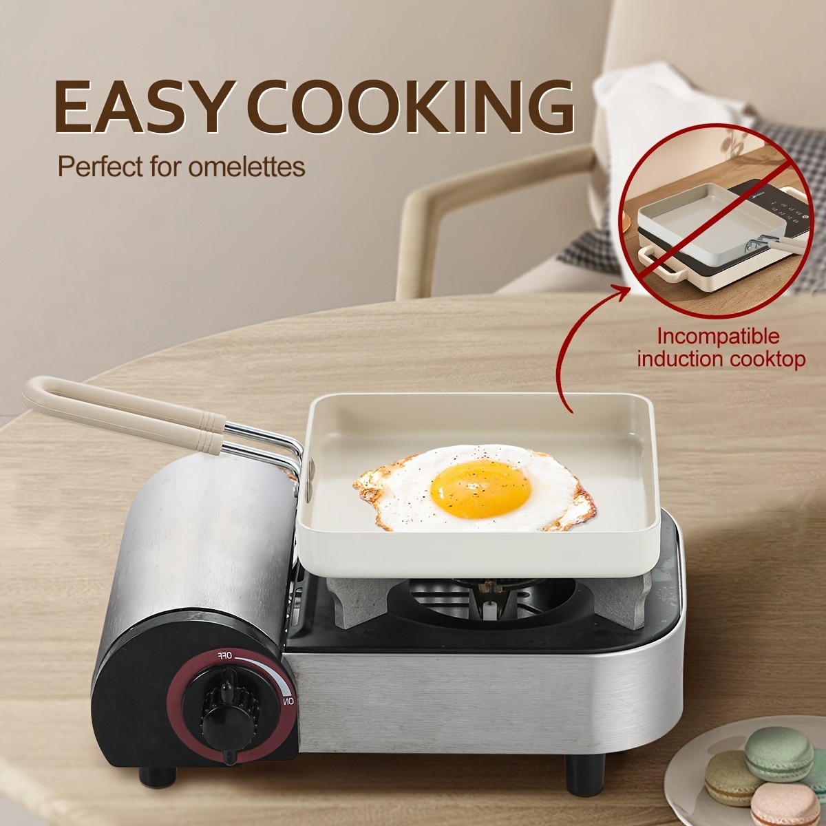 KPXSIAION Mini 6-Inch Square Griddle Pan – PFAS/PFOA-Free Nonstick Pan for Pancakes, Searing & Baking