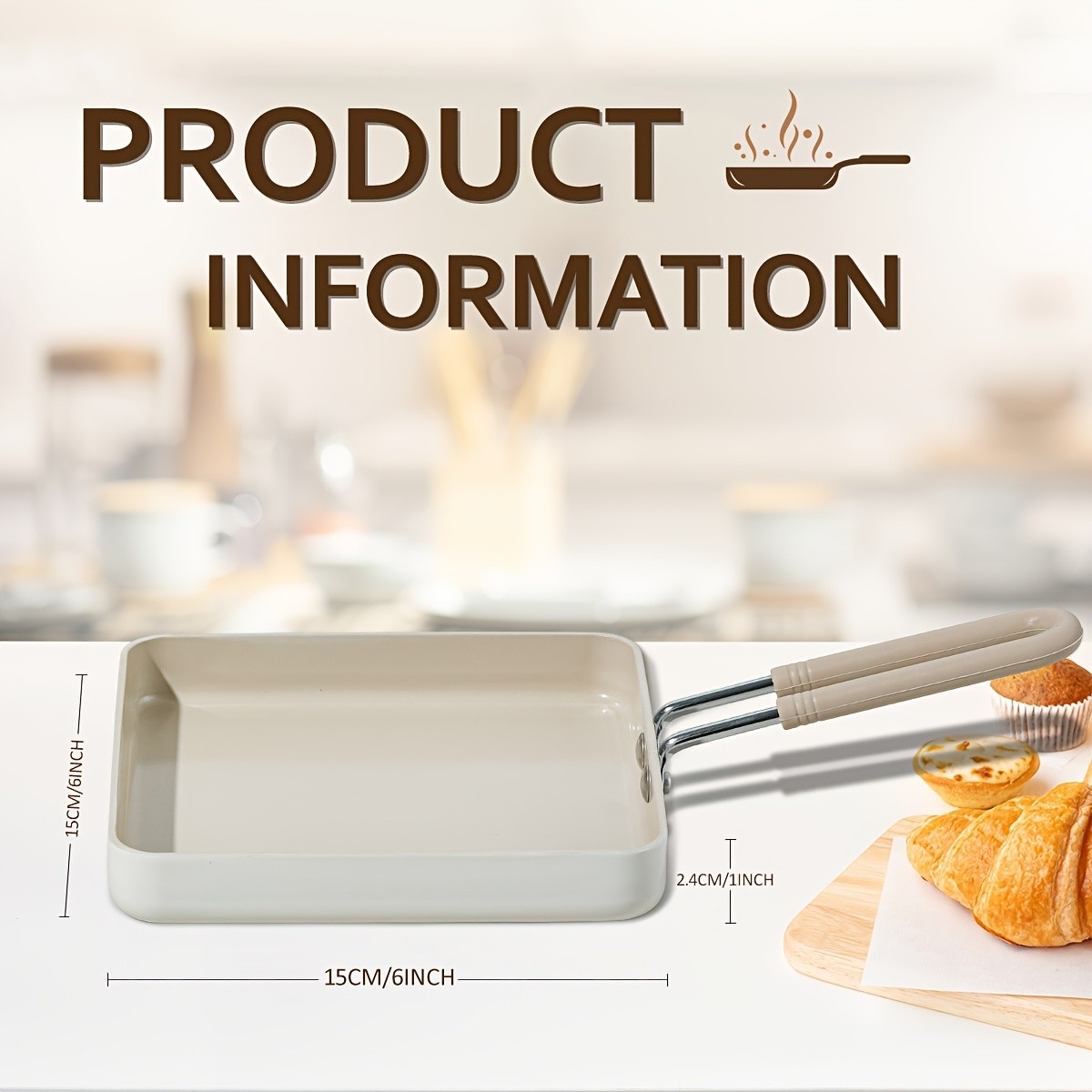 KPXSIAION Mini 6-Inch Square Griddle Pan – PFAS/PFOA-Free Nonstick Pan for Pancakes, Searing & Baking