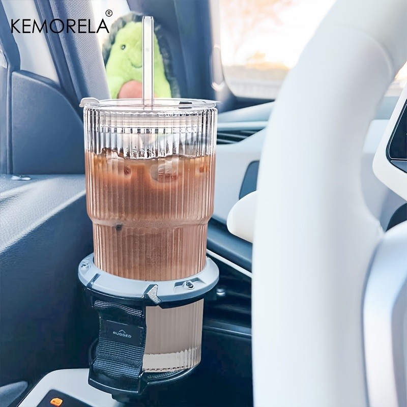 KEMORELA Large Capacity Vertical Striped Glass Cups with Lids – Reusable Dishwasher-Safe Tumblers for Cold Drinks, Coffee & Juice