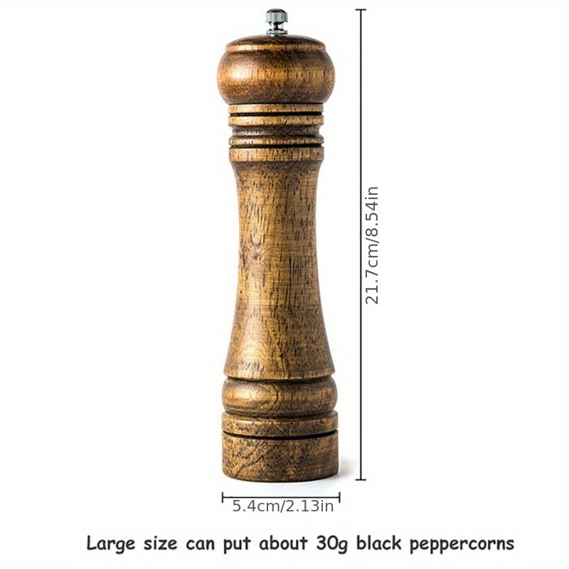 KEMORELA Wooden Pepper Grinder – Handheld Manual Spice Mill with Classic Natural Design