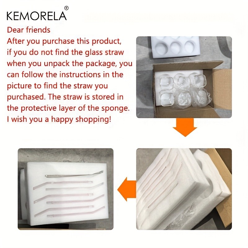 KEMORELA 380ml Portable Rectangular Glass Cup with Lid & Straw (4/6pcs) – Heat-Resistant, Durable & Travel-Friendly Drinkware