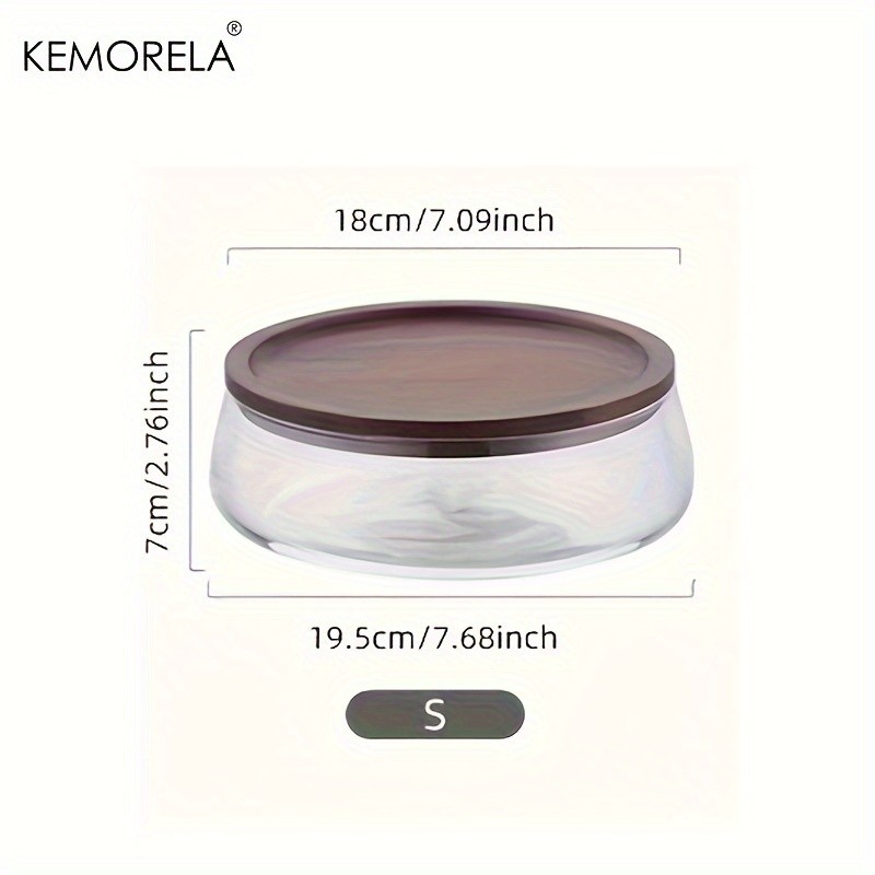 KEMORELA Double Layer Glass Bowl with Wooden Lid – Food-Safe Storage Container for Snacks, Fruits, Nuts & Holiday Décor