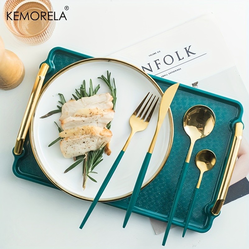 KEMORELA 24pcs Stainless Steel Utensil Collection – Premium Knife, Fork & Spoon Cutlery Set (Dishwasher-Safe)