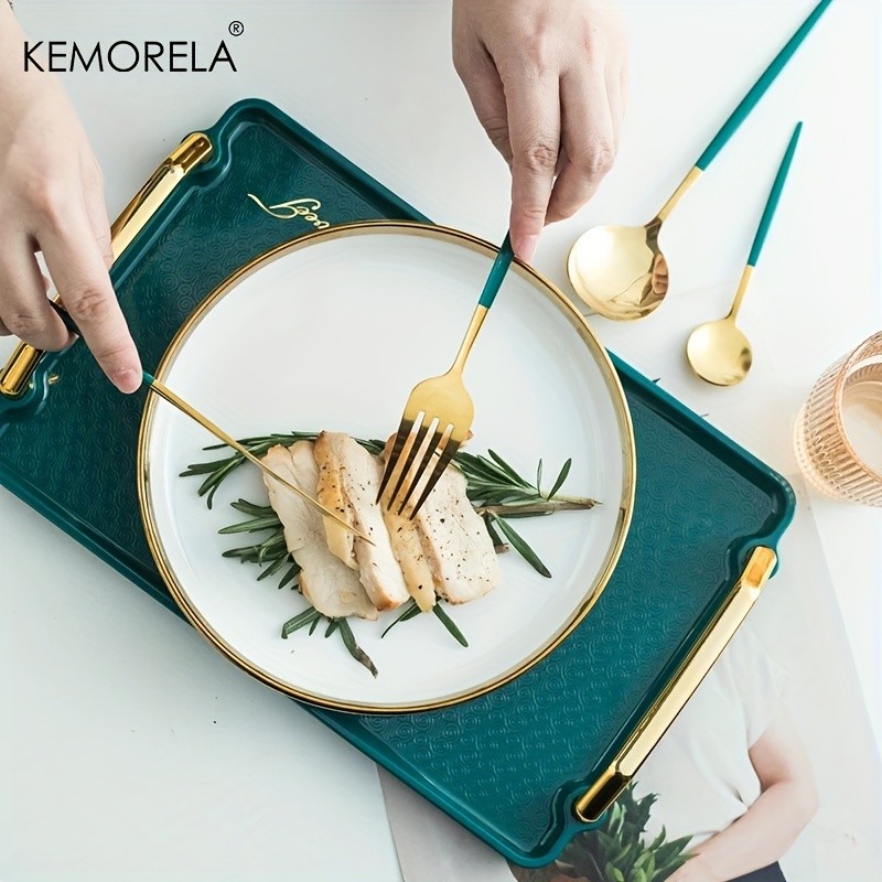 KEMORELA 24pcs Stainless Steel Utensil Collection – Premium Knife, Fork & Spoon Cutlery Set (Dishwasher-Safe)