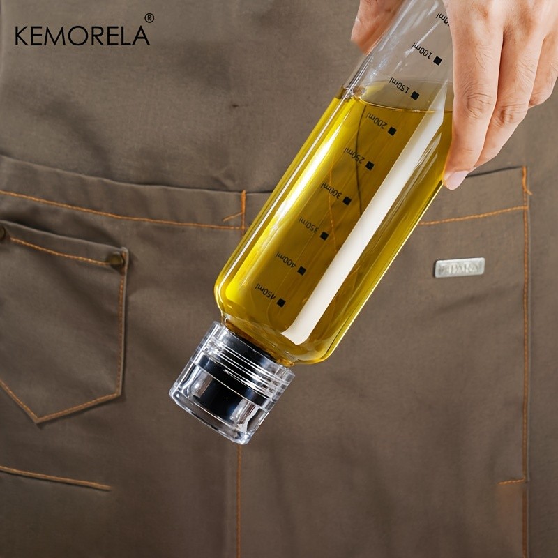 KEMORELA Graduated Glass Oil Dispenser Bottle – PVC-Free Measurement Bottle for Cooking Oil, Soy Sauce, Honey & More