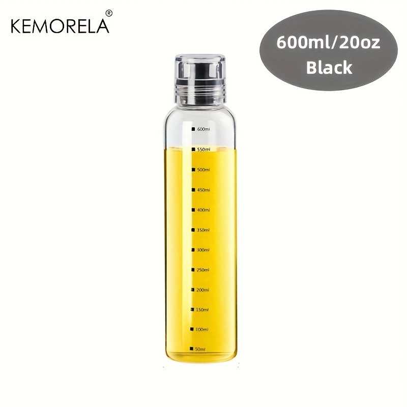 KEMORELA Graduated Glass Oil Dispenser Bottle – PVC-Free Measurement Bottle for Cooking Oil, Soy Sauce, Honey & More