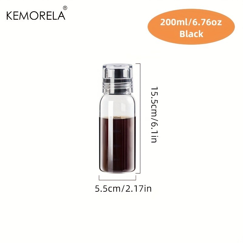KEMORELA Graduated Glass Oil Dispenser Bottle – PVC-Free Measurement Bottle for Cooking Oil, Soy Sauce, Honey & More