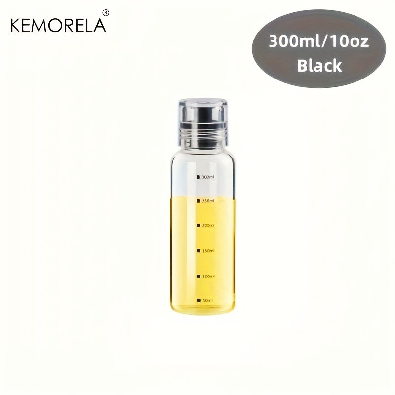 KEMORELA Graduated Glass Oil Dispenser Bottle – PVC-Free Measurement Bottle for Cooking Oil, Soy Sauce, Honey & More