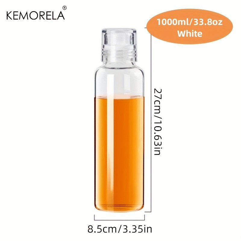 KEMORELA Graduated Glass Oil Dispenser Bottle – PVC-Free Measurement Bottle for Cooking Oil, Soy Sauce, Honey & More