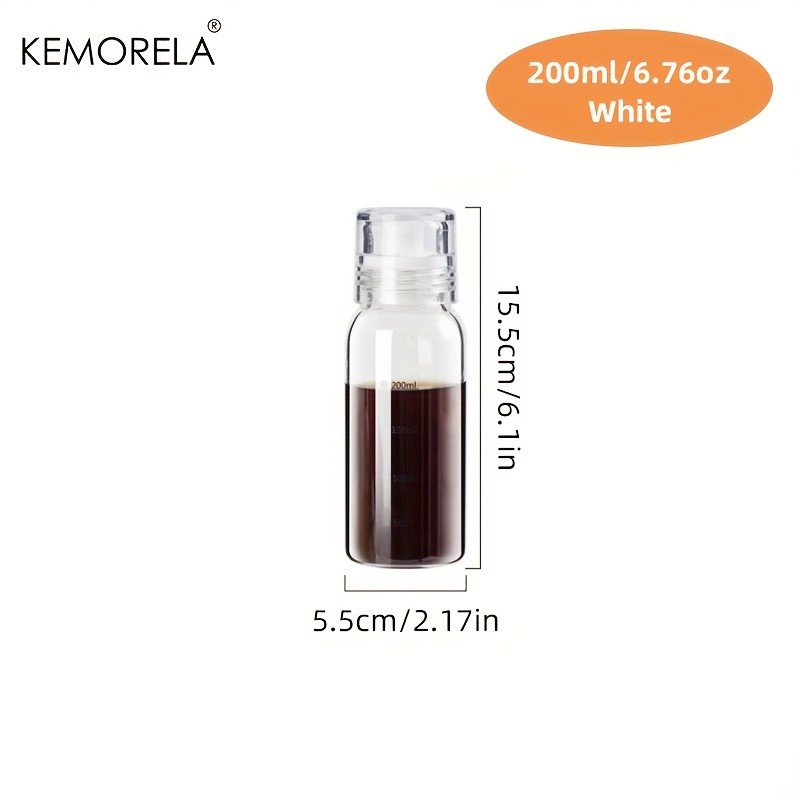 KEMORELA Graduated Glass Oil Dispenser Bottle – PVC-Free Measurement Bottle for Cooking Oil, Soy Sauce, Honey & More