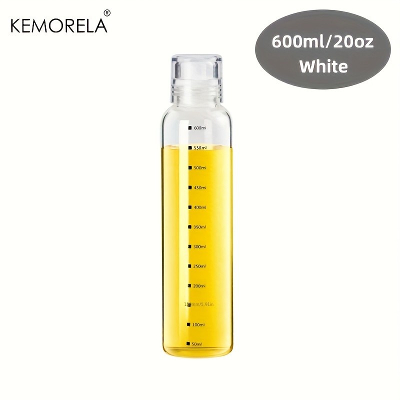 KEMORELA Graduated Glass Oil Dispenser Bottle – PVC-Free Measurement Bottle for Cooking Oil, Soy Sauce, Honey & More
