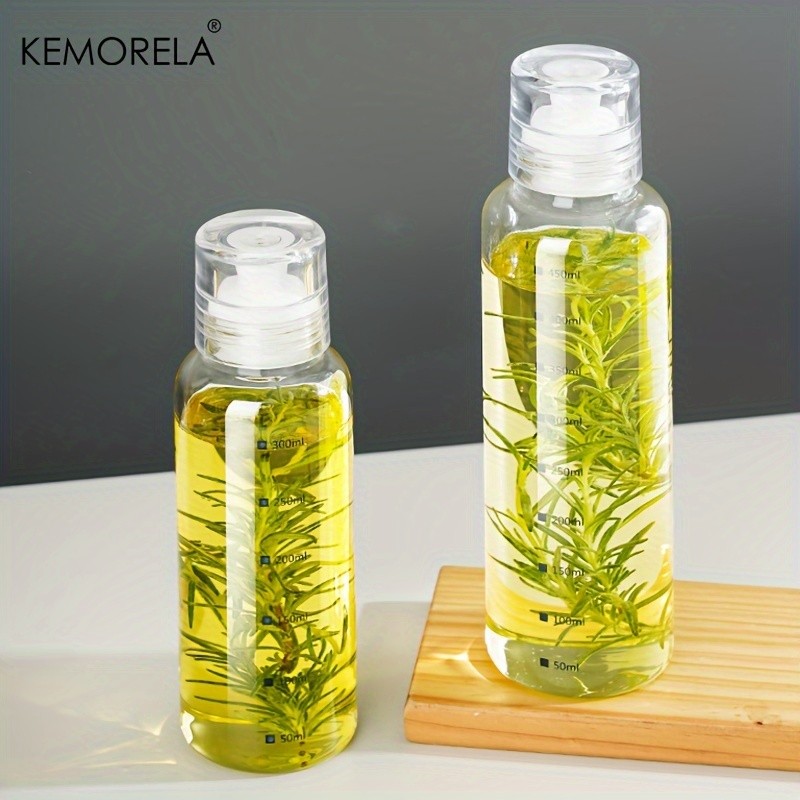 KEMORELA Graduated Glass Oil Dispenser Bottle – PVC-Free Measurement Bottle for Cooking Oil, Soy Sauce, Honey & More