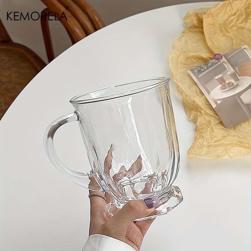KEMORELA Large Capacity Retro Glass Cup – BPA-Free Recyclable Drinkware for Iced Tea, Juice, Coffee & Milk