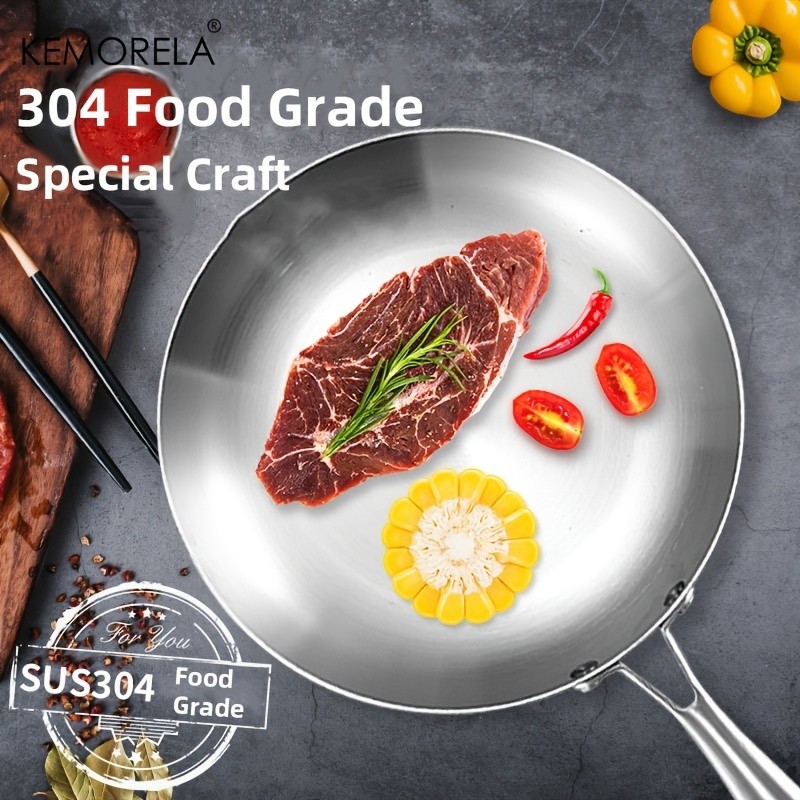 KEMORELA Nonstick Frying Pan – 304 Stainless Steel Easy-Clean Skillet for Eggs, Omelettes & Everyday Cooking