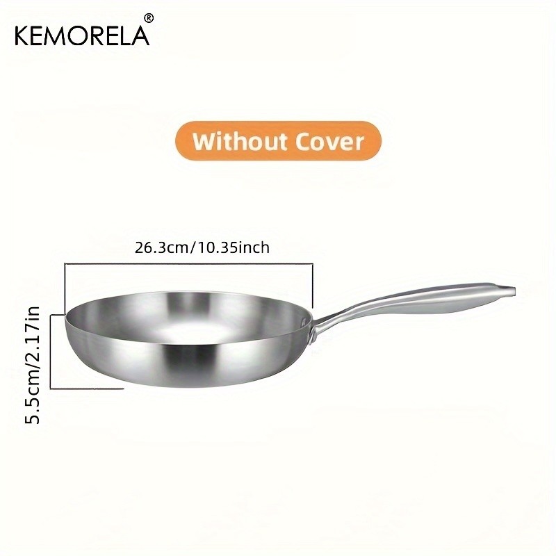 KEMORELA Nonstick Frying Pan – 304 Stainless Steel Easy-Clean Skillet for Eggs, Omelettes & Everyday Cooking