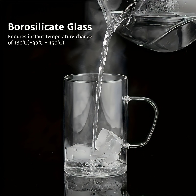 KEMORELA Heat-Resistant Borosilicate Glass Tea Mug (16.13oz) – Stainless Steel Infuser & Lid for Loose Leaf Tea